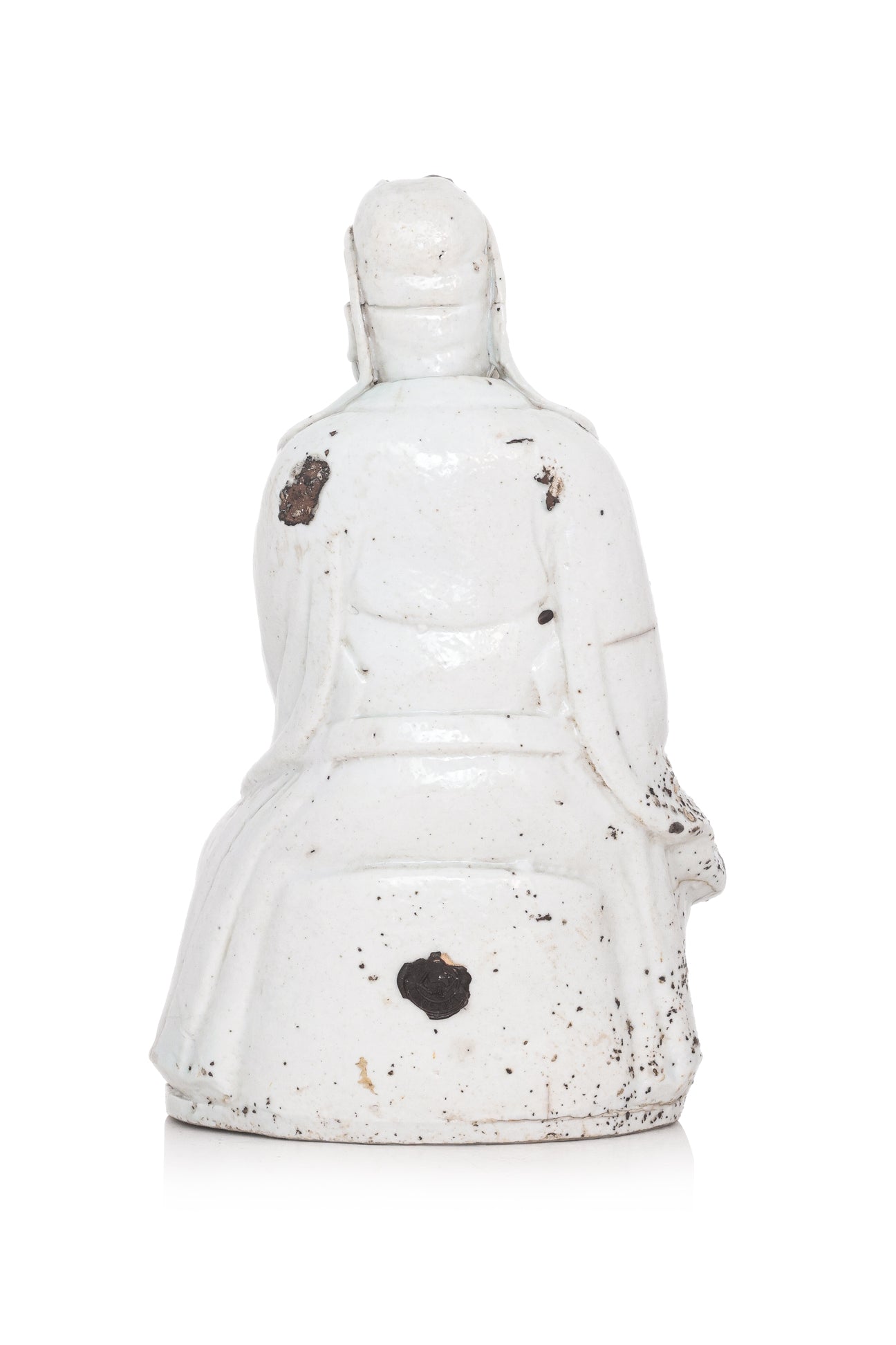 A BLANC DE CHINE PORCELAIN MODEL OF GUANDI