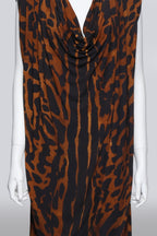 ALEXANDER MCQUEEN - AN OCELOT PRINT COWL DRESS