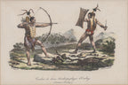 THREE HAND-COLOURED ETHNOGRAPHIC ENGRAVINGS, J ARAGO, 1842