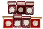 SINGAPORE, $50 SILVER COINS, 1980-1981 (7)