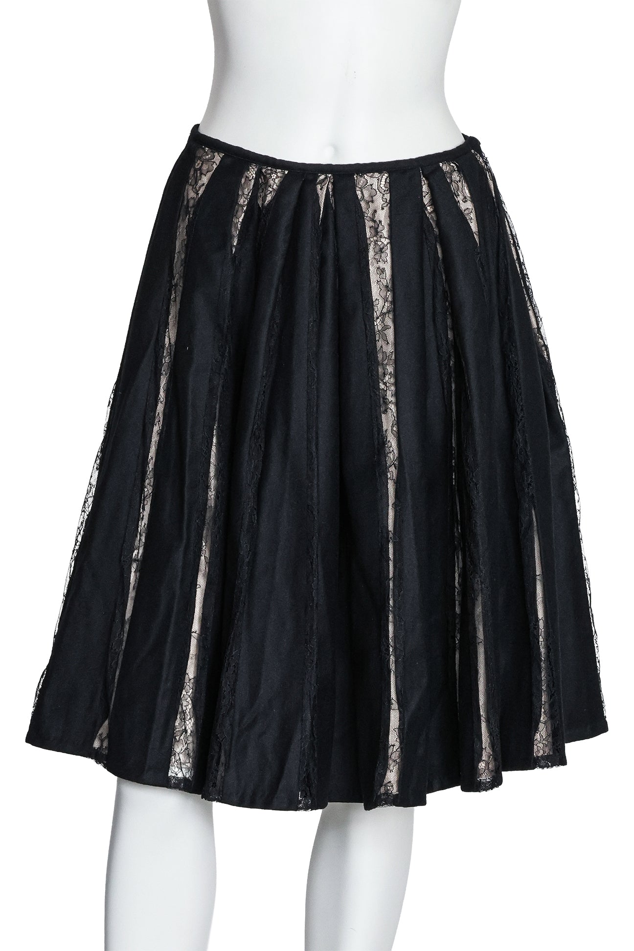 DRIES VAN NOTEN - A PEEKABOO LACE PANEL SKIRT