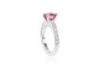 A PINK TOURMALINE AND DIAMOND RING