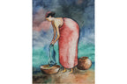 NARESH SAIJU (NEPALESE, XX-XXI) - STUDY OF A LADY WASHING