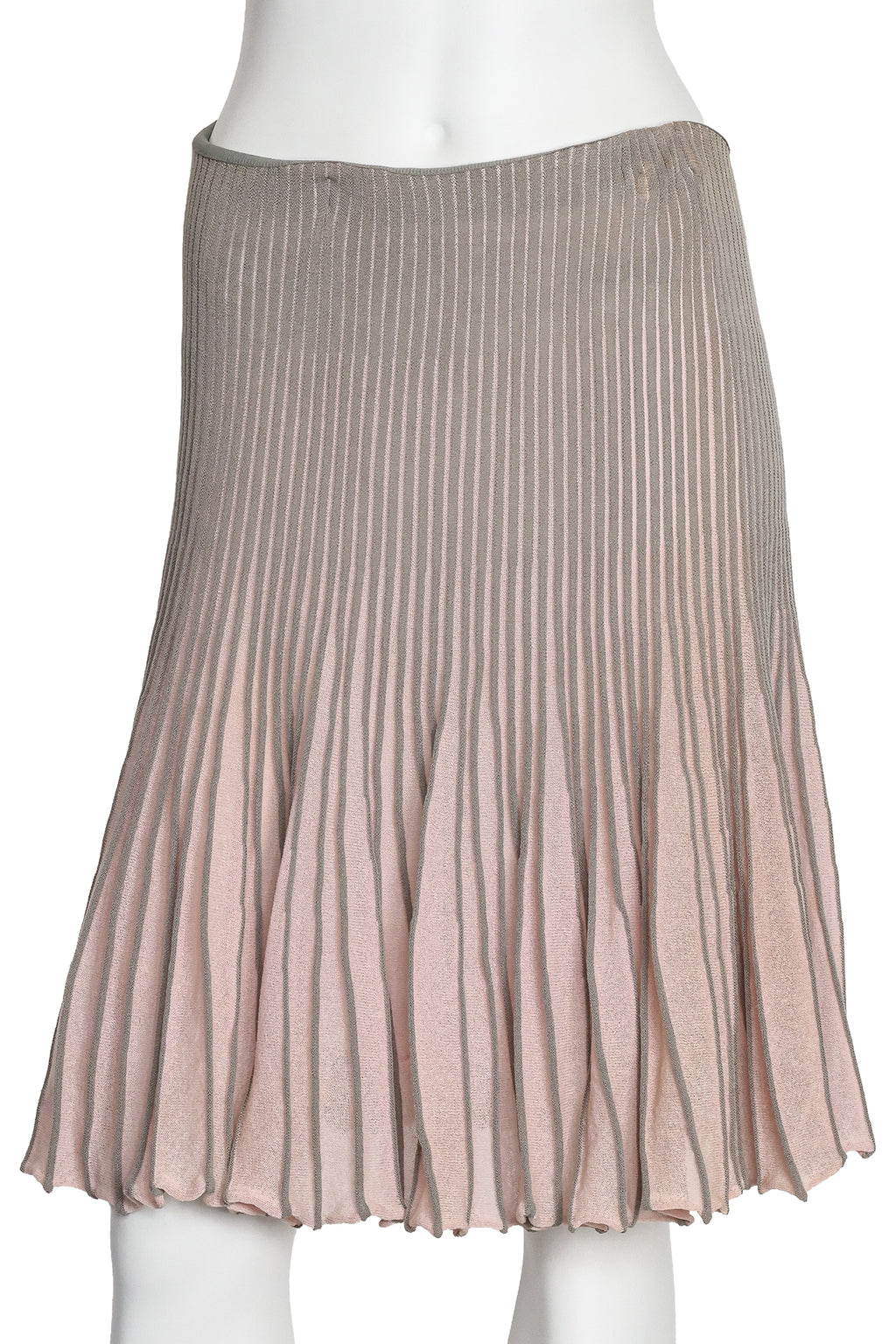 EMPORIO ARMANI - A BEIGE AND TAUPE PLEATED SKIRT
