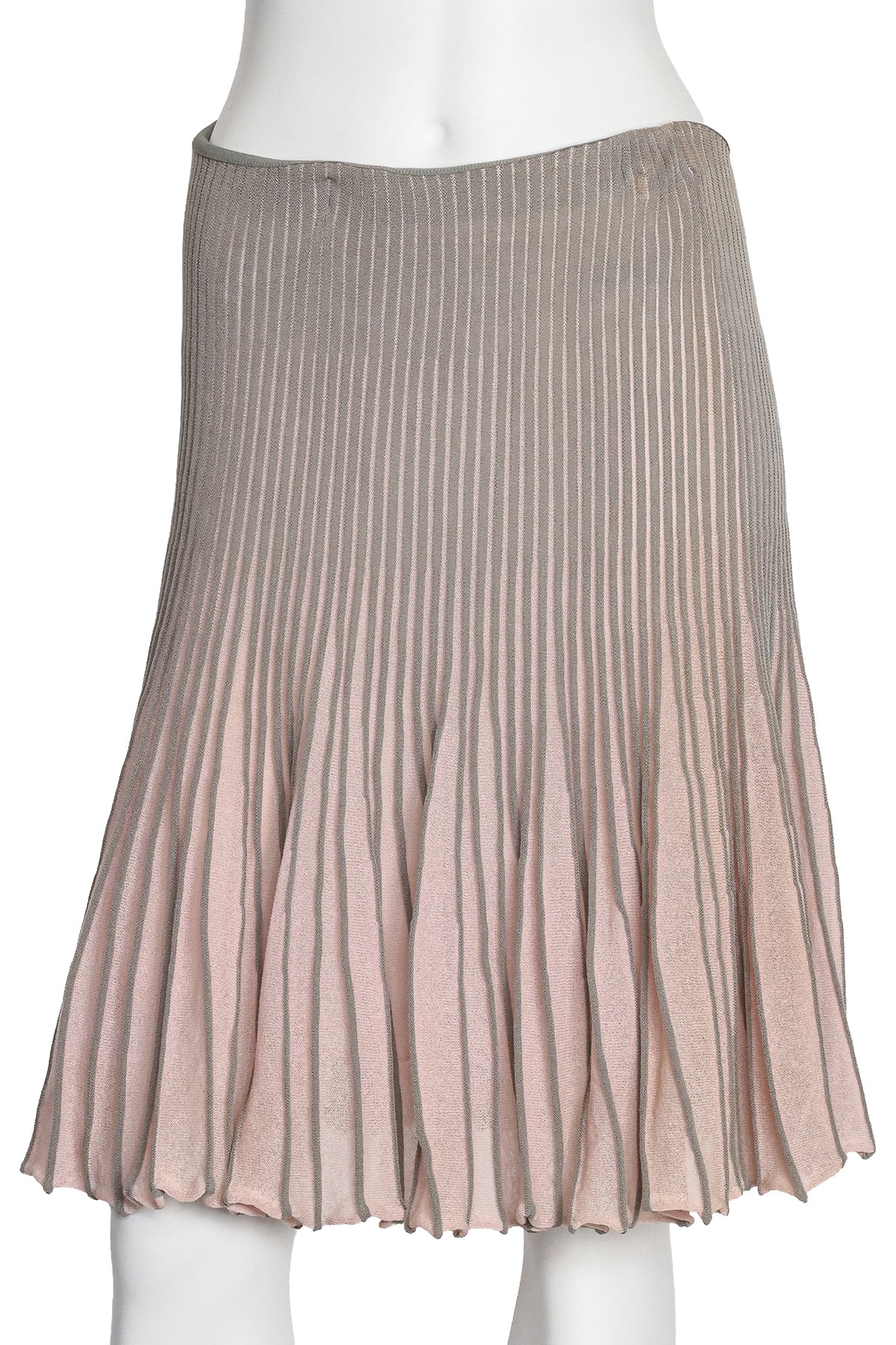 EMPORIO ARMANI - A BEIGE AND TAUPE PLEATED SKIRT
