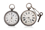 TWO SILVER CASED POCKET WATCHES