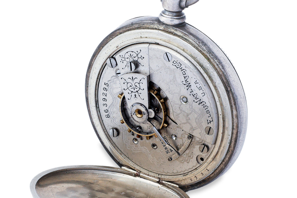 AN ELGIN SILVER CASED POCKET WATCH
