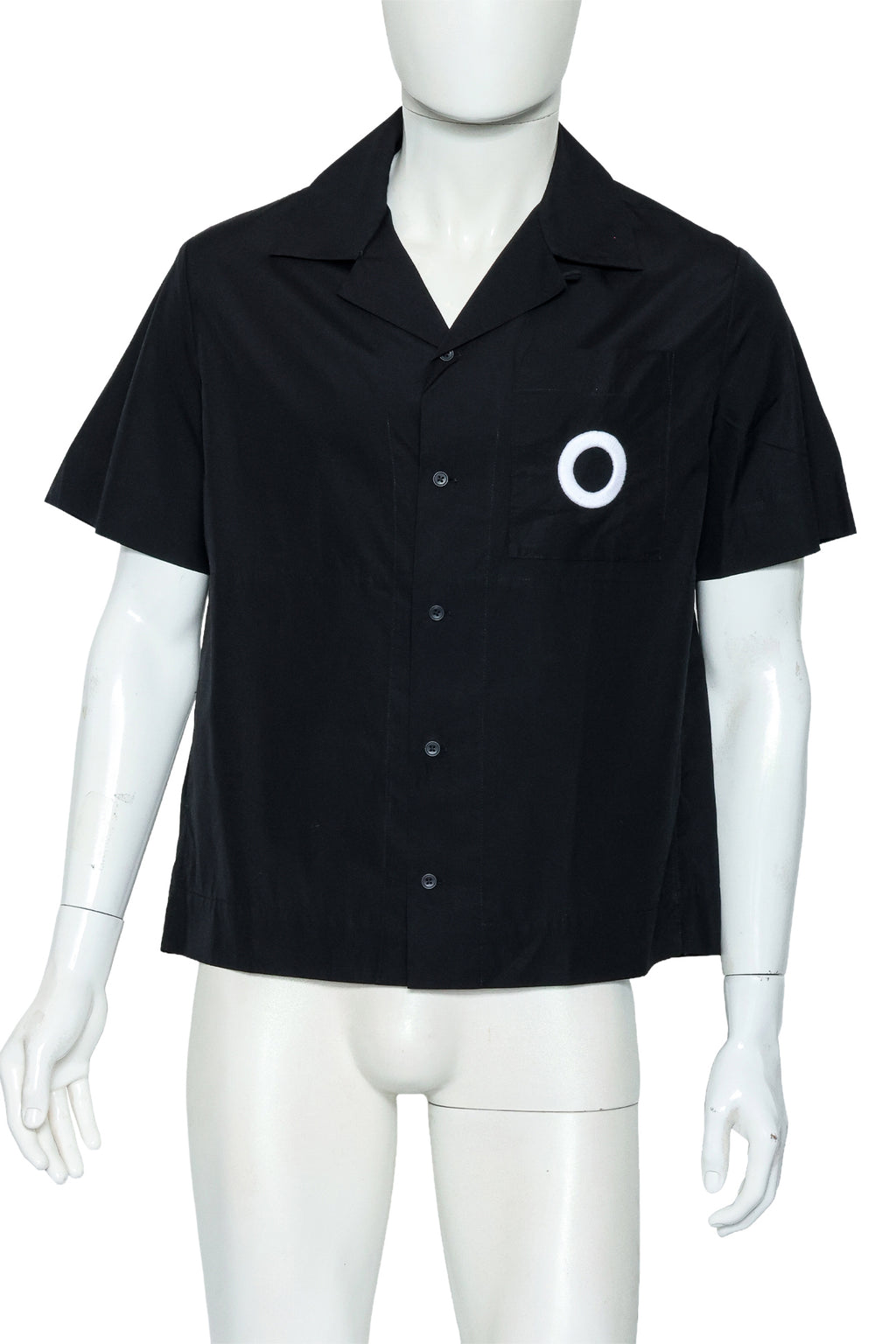 CRAIG GREEN - A BLACK SHORT SLEEVE COTTON SHIRT