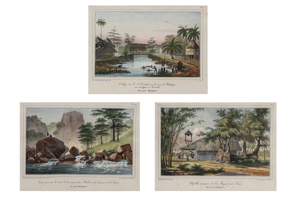 THREE HAND-COLOURED LITHOGRAPHS OF THE PHILIPPINES, EDMOND BIGOT DE LA TOUANNE, 1828