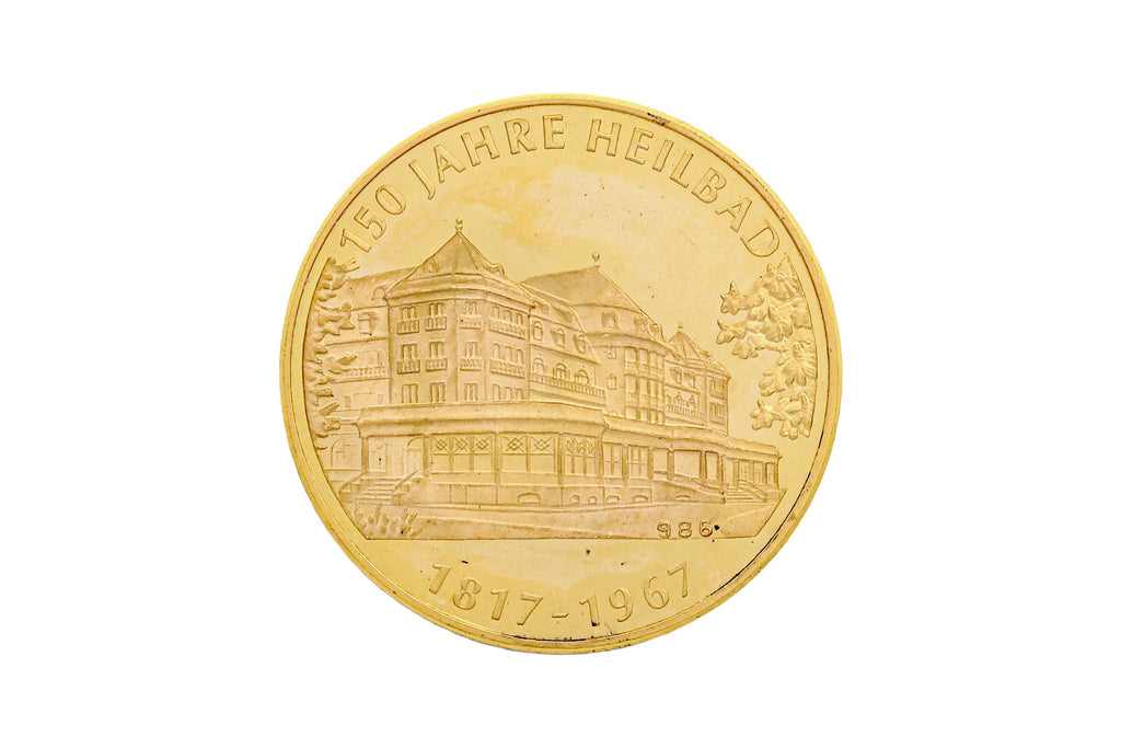A BAD KREUZNACH 150TH ANNIVERSARY GOLD COIN, 1817-1967