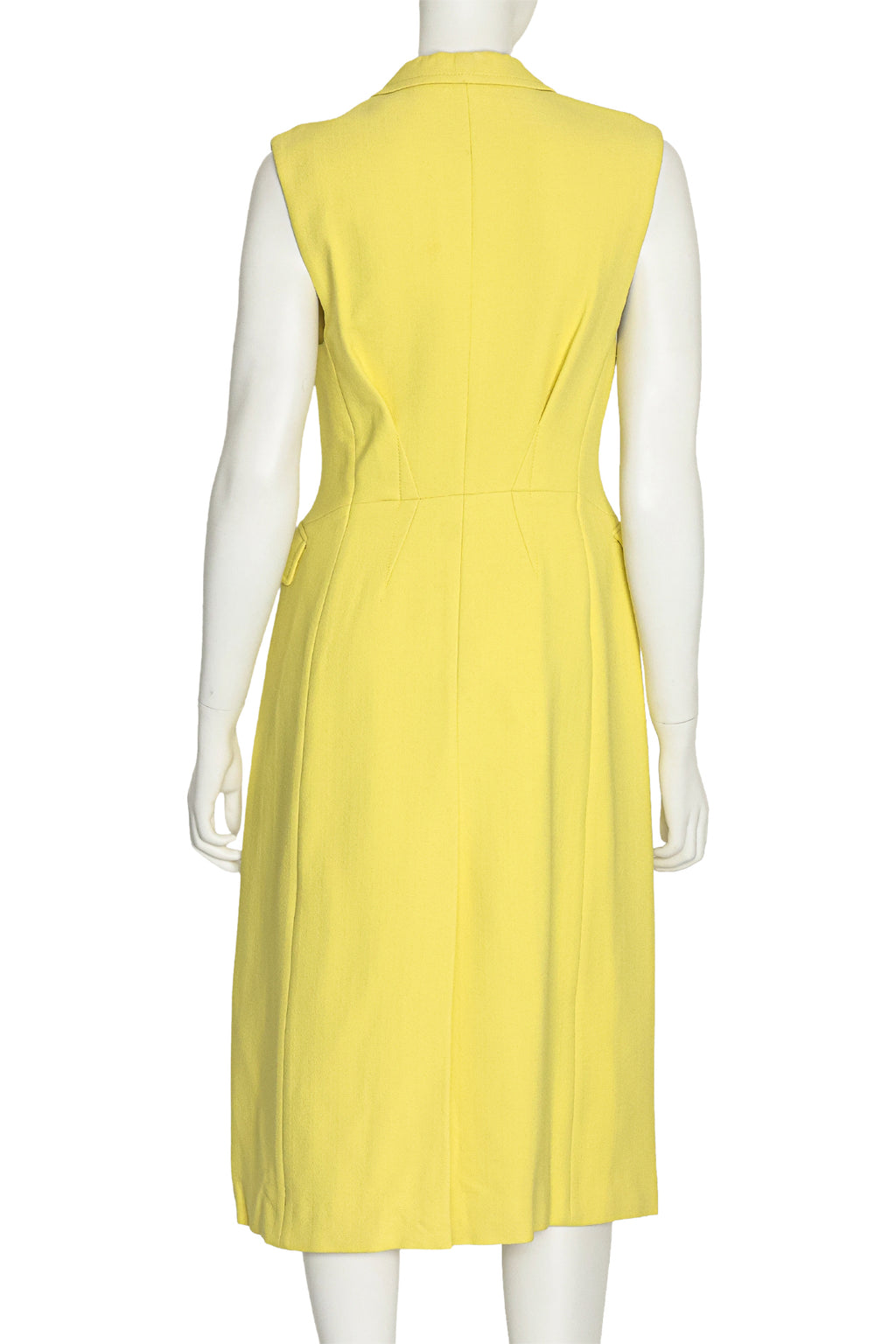 3.1 PHILLIP LIM - A 'CITRINE' YELLOW LONG VEST WITH SCULPTED WAIST