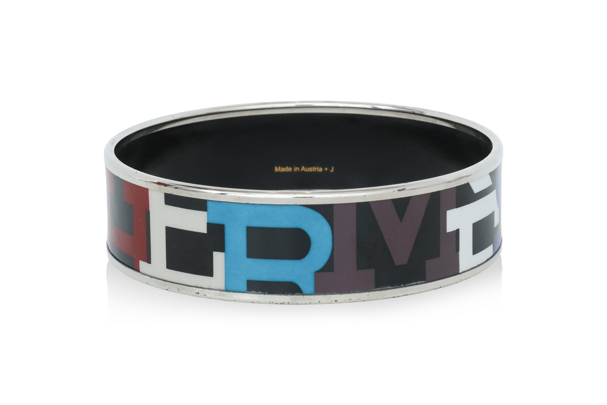 HERMÈS - A 'CAPITALES' ENAMEL BANGLE