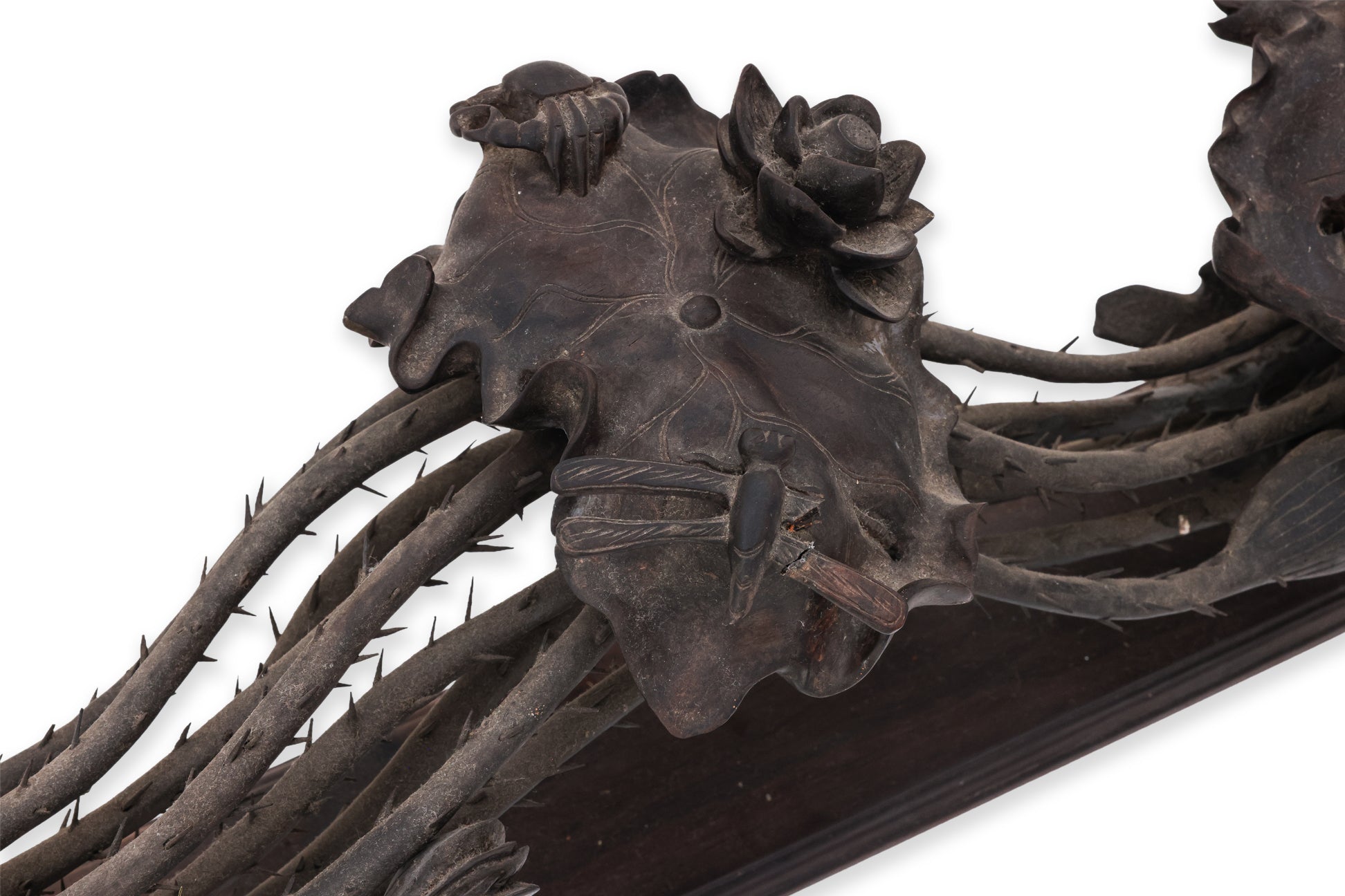 A CHINESE CARVED HARDWOOD RUYI SCEPTRE