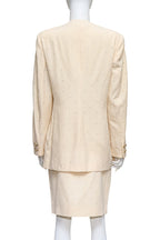 GIANNI VERSACE COUTURE - A CREAM SKIRT AND BLAZER SET