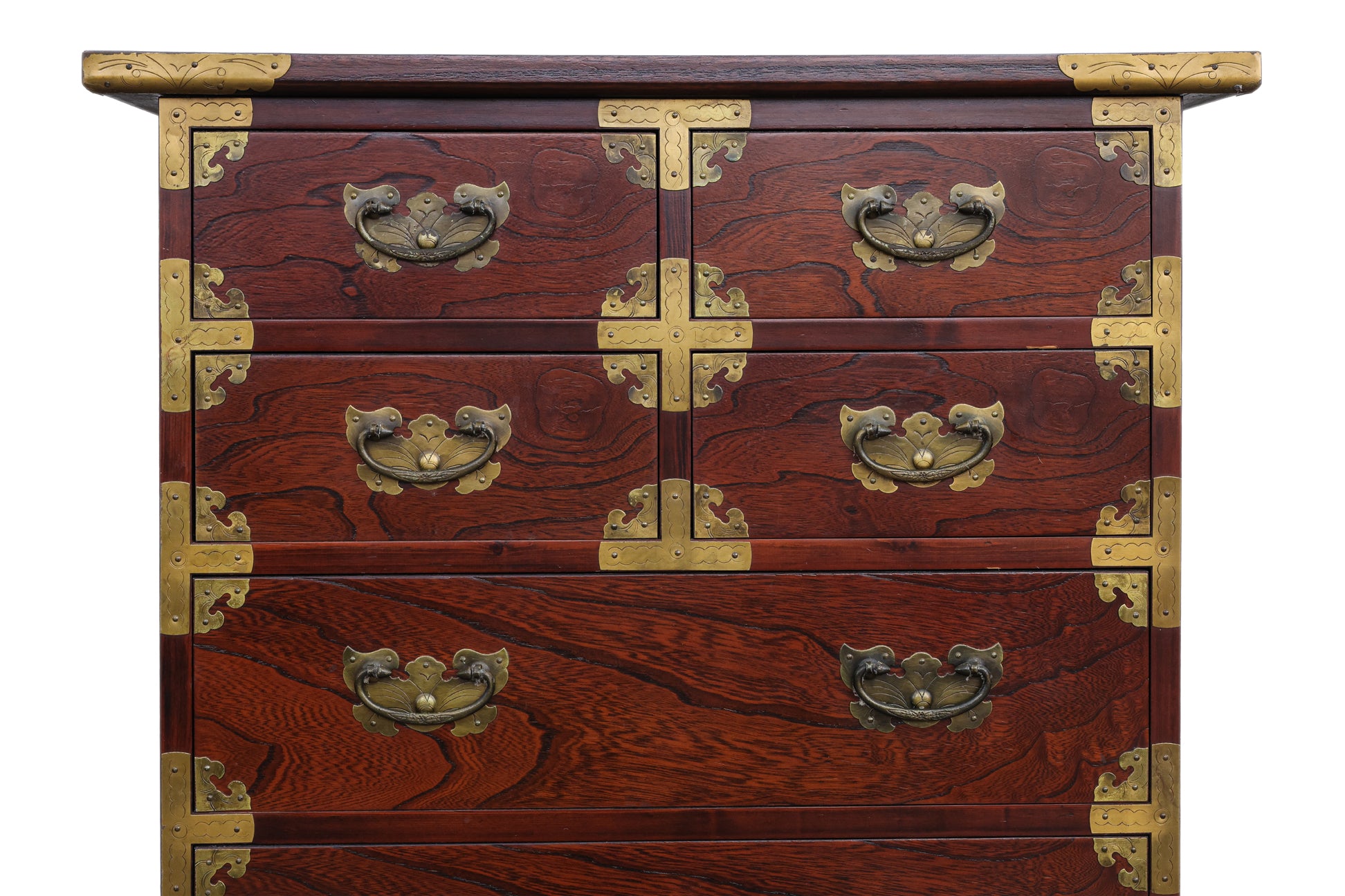 A KOREAN ELM CHEST OF DRAWERS