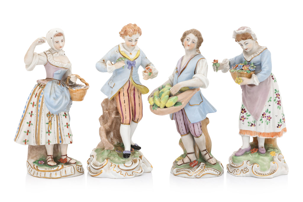 A GROUP OF FIVE DRESDEN PORCELAIN FIGURES