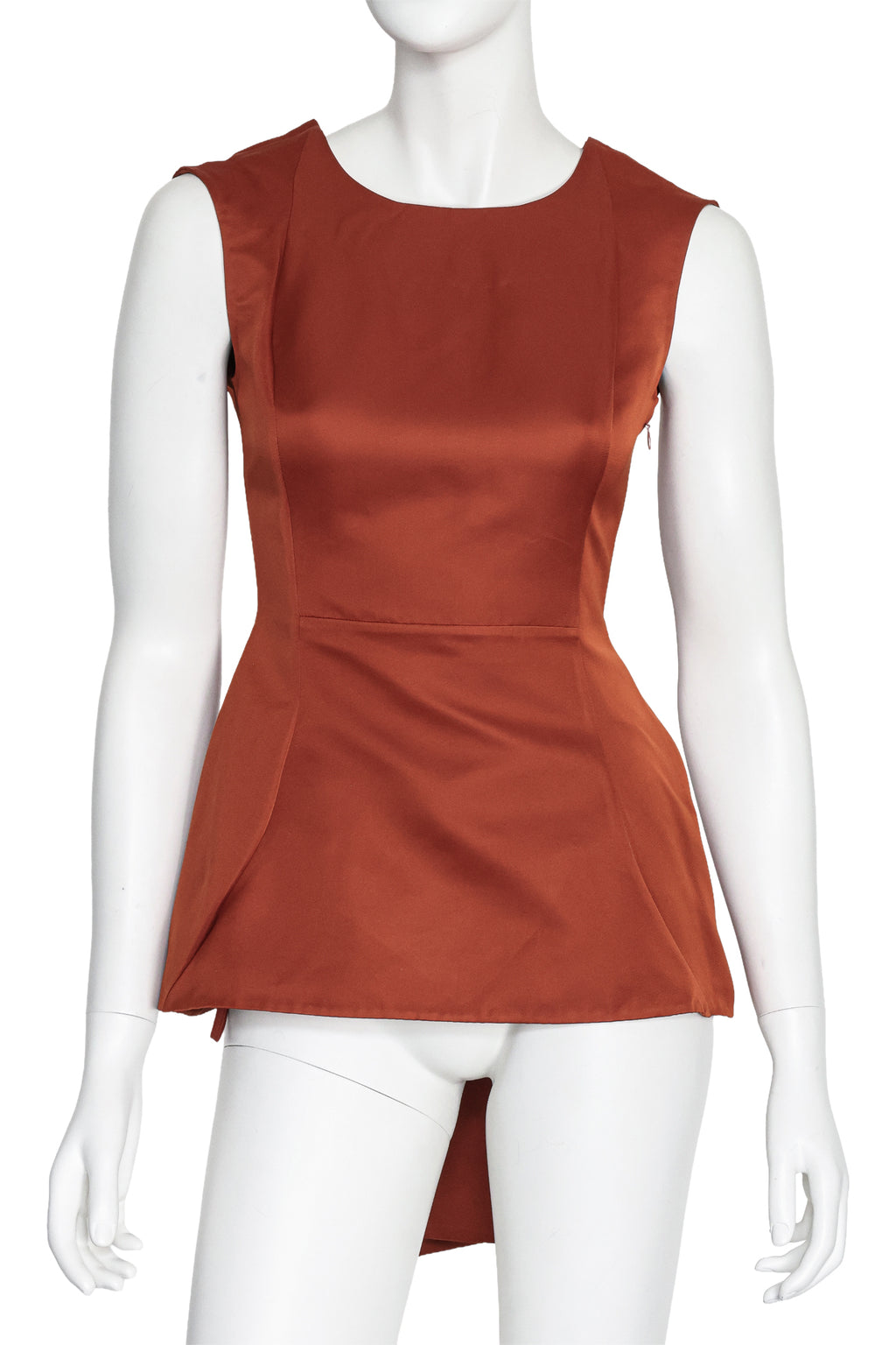 MARNI - A RUST ORANGE SLEEVELESS TUNIC TOP