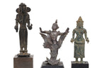 A GROUP OF FIVE SOUTH EAST ASIAN CAST METAL FIGURES