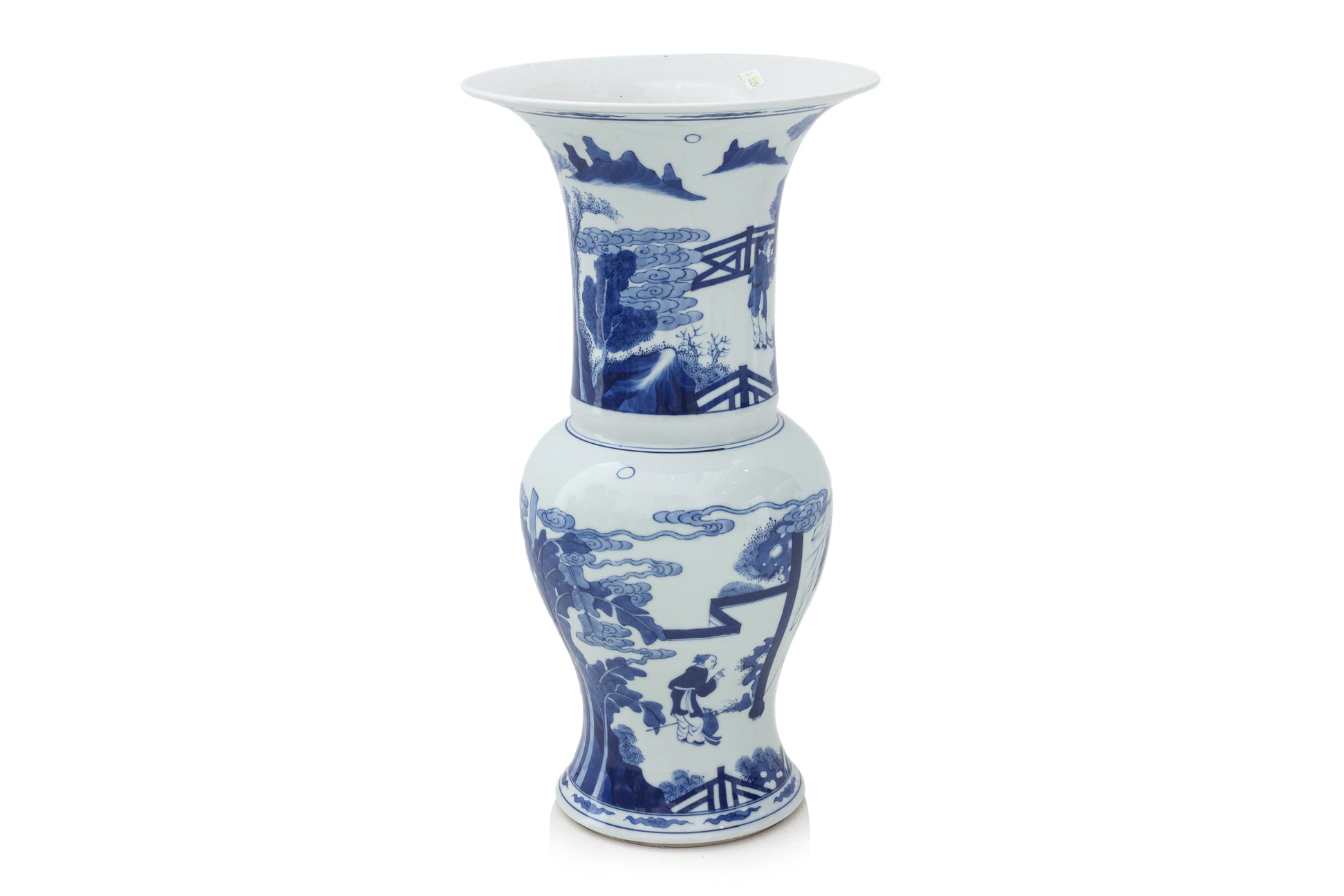 A BLUE AND WHITE GU-FORM VASE