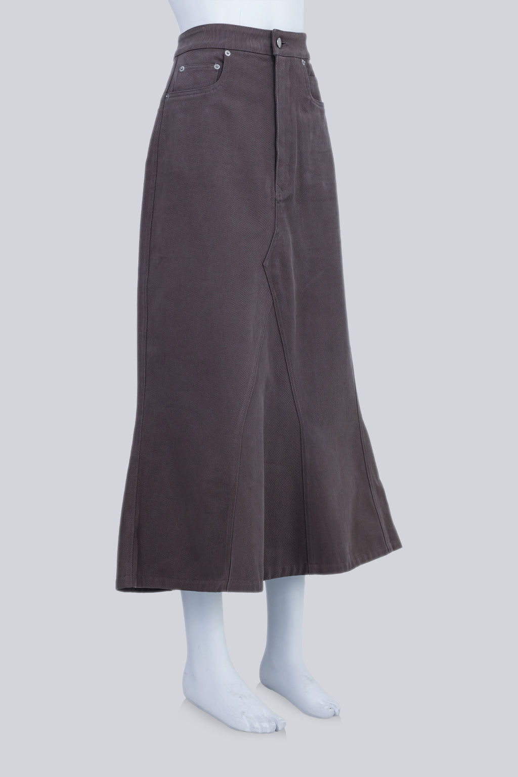 RICK OWENS - A STROBE '22 DENIM GODET SKIRT