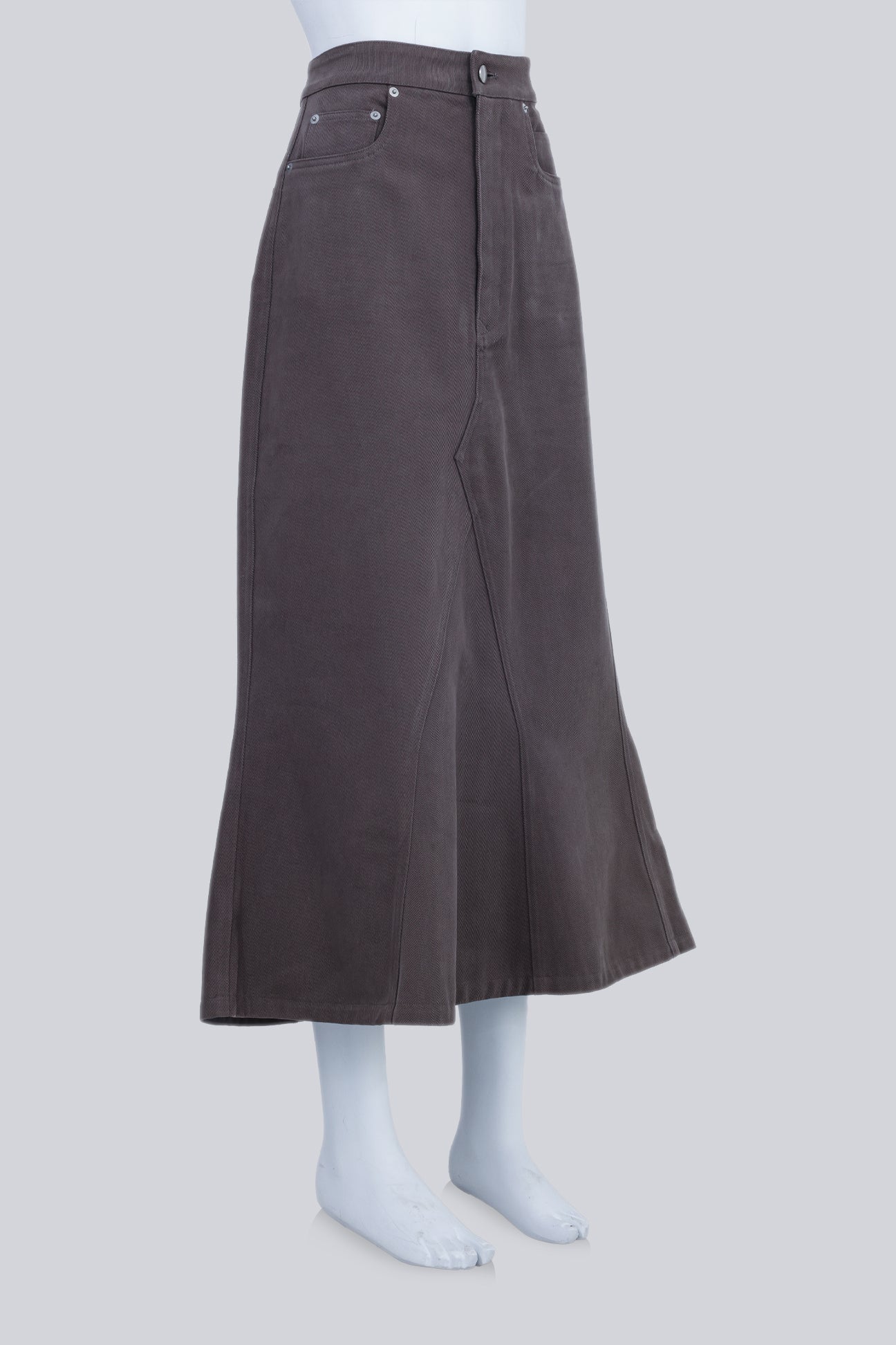 RICK OWENS - A STROBE '22 DENIM GODET SKIRT