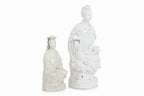 TWO BLANC DE CHINE PORCELAIN FIGURES OF GUANYIN