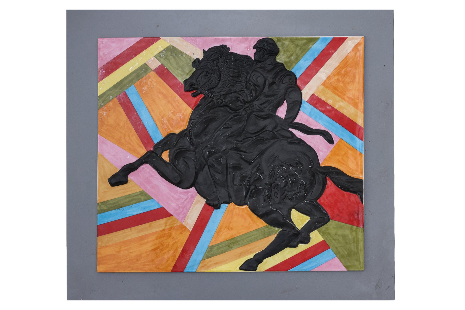 A ROSENTHAL 'PALIO BLACK' PORCELAIN PLAQUE BY SANDRO CHIA