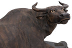 A LARGE SHIWAN POTTERY MODEL OF A BUFFALO