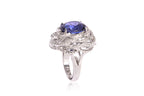 A TANZANITE AND DIAMOND 'NEST' RING