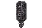 A PAIR OF BLACK LACQUER WOOD LANTERNS