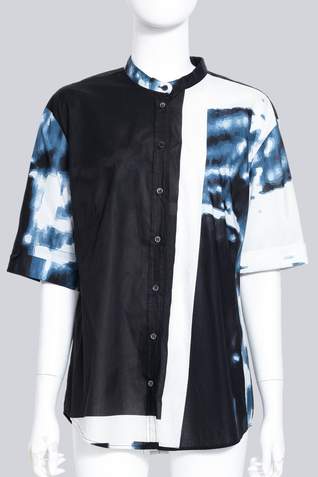 JIL SANDER - A CONTRAST PRINT SHIRT
