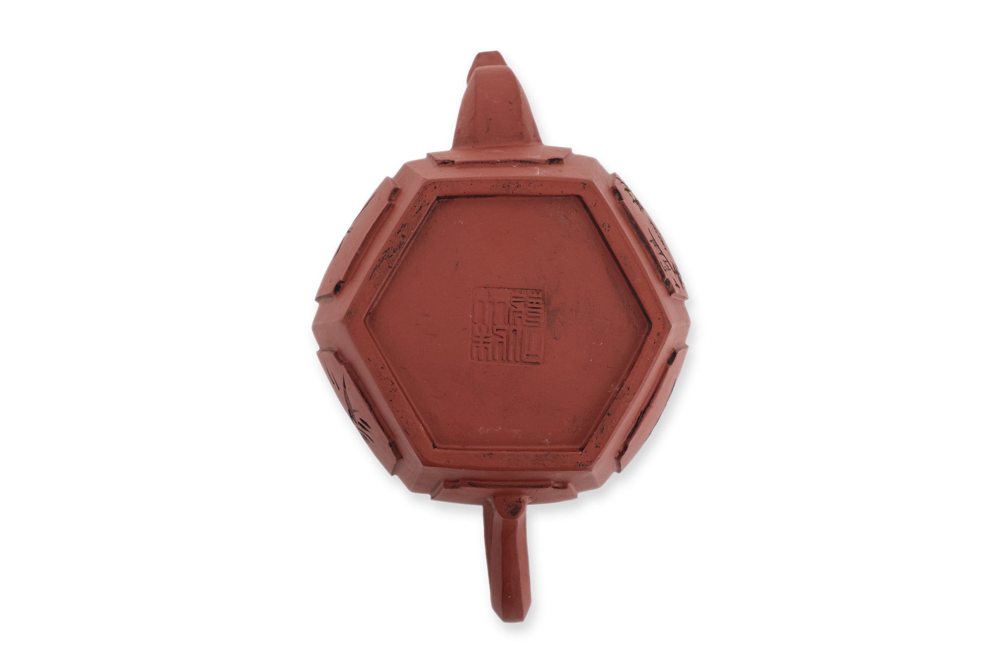 A YIXING POTTERY TEAPOT AND COVER