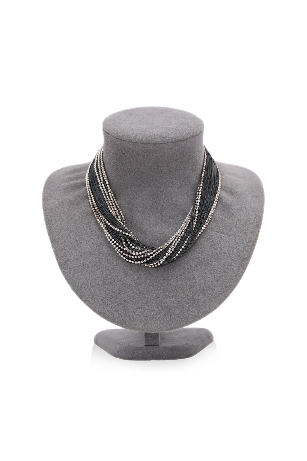 TIFFANY & CO - A SILVER TORSADE MULTI STRAND  NECKLACE