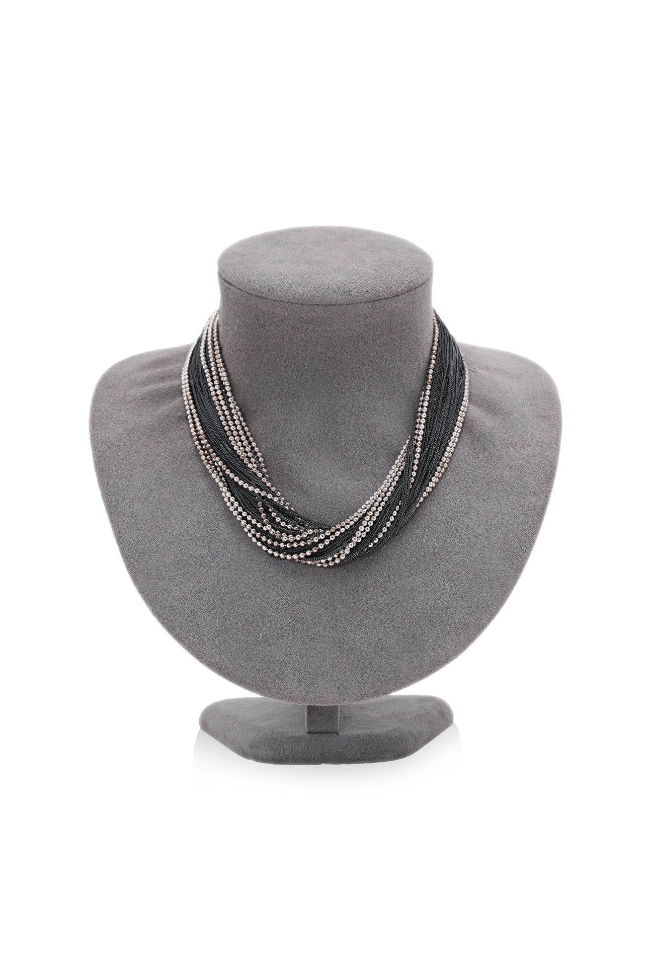 TIFFANY & CO - A SILVER TORSADE MULTI STRAND  NECKLACE