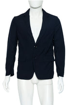 COMME DES GARÇONS HOMME - A NAVY WOOL AND COTTON BLAZER