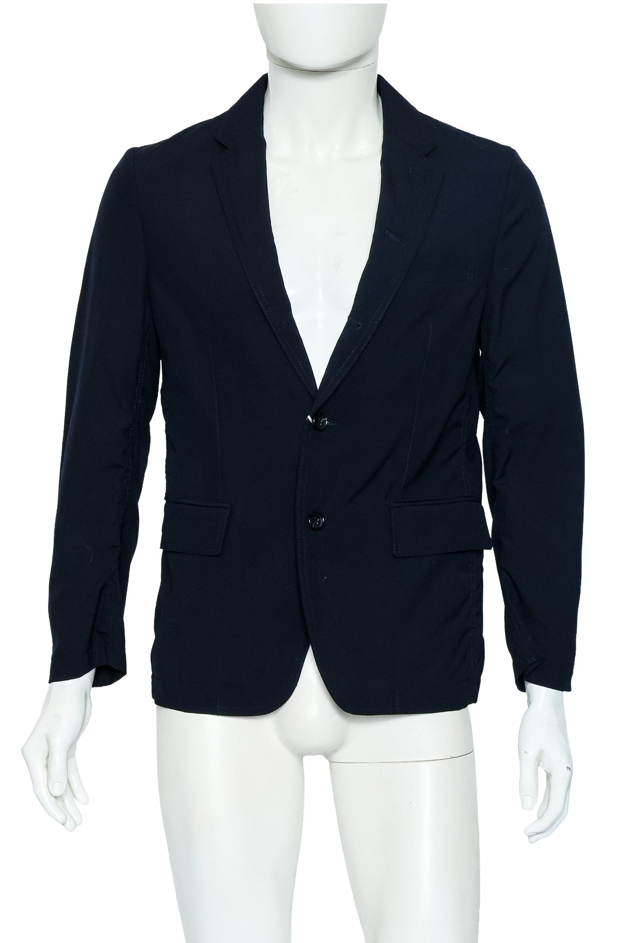 COMME DES GARÇONS HOMME - A NAVY WOOL AND COTTON BLAZER