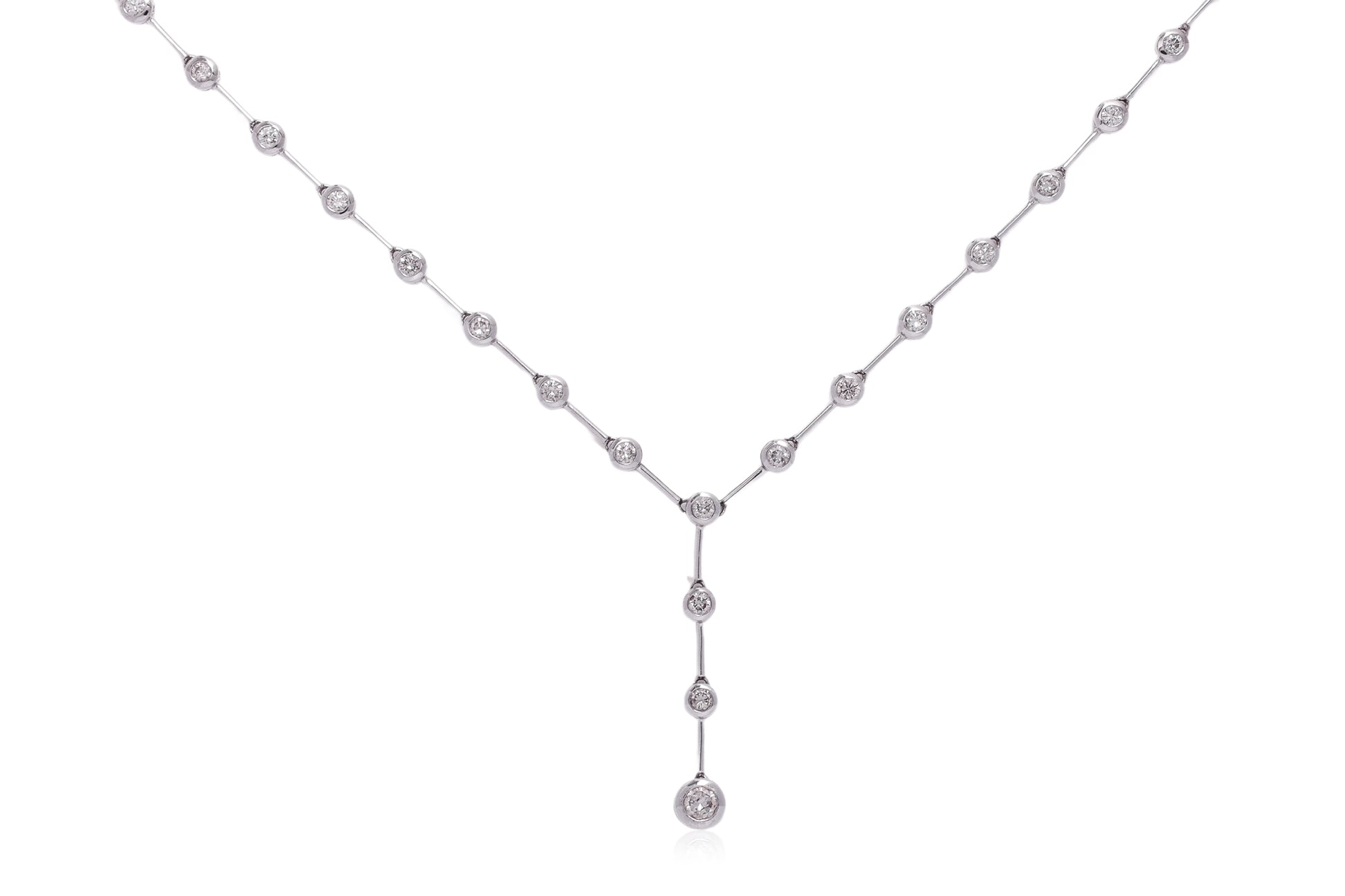A BEZEL SET DIAMOND NECKLACE