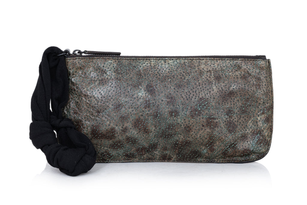 HELMUT LANG - AN EMBOSSED LEATHER POUCH