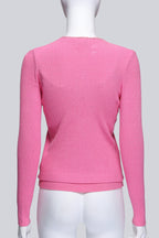 BLUMARINE BLUGIRL - A PINK CAMISOLE AND CARDIGAN SET WITH LACE TRIMS