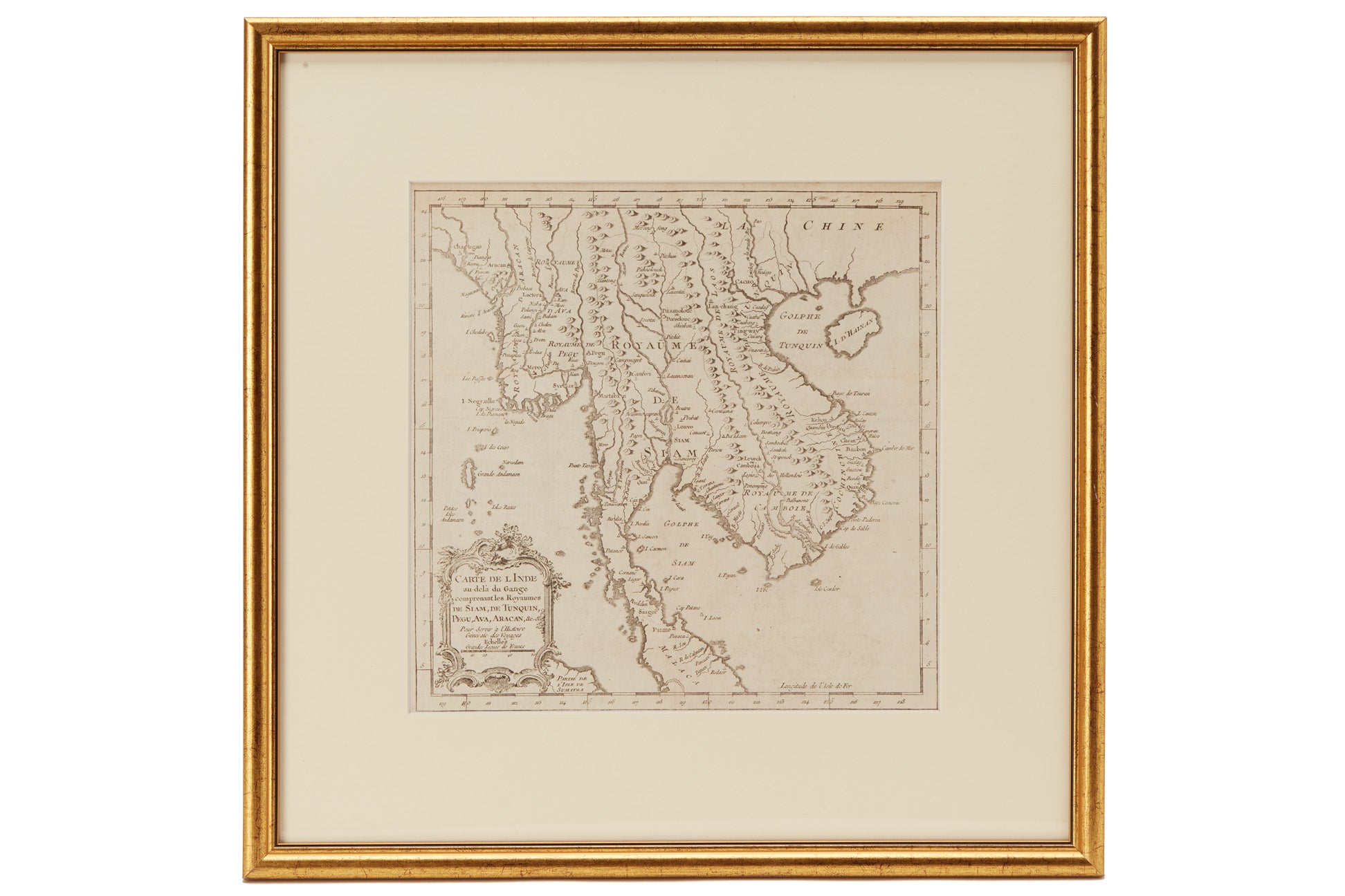 A FRENCH MAP OF MYANMAR, THAILAND AND VIETNAM (1759)