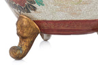 A LARGE SATSUMA POTTERY JAR AND COVER