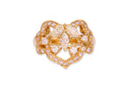A HIGH KARAT GOLD DIAMOND 'LEAF' RING