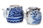 TWO BLUE AND WHITE PORCELAIN TEAPOTS