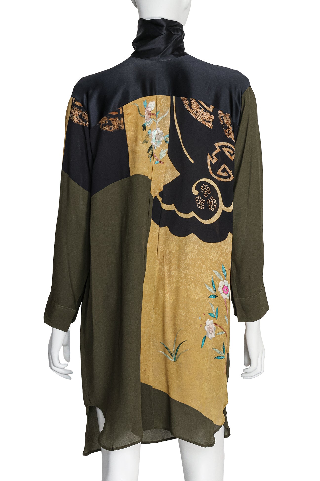 DRIES VAN NOTEN - A FLORAL PRINT LONG SLEEVE DRESS