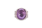 AN AMETHYST AND DIAMOND COCKTAIL RING