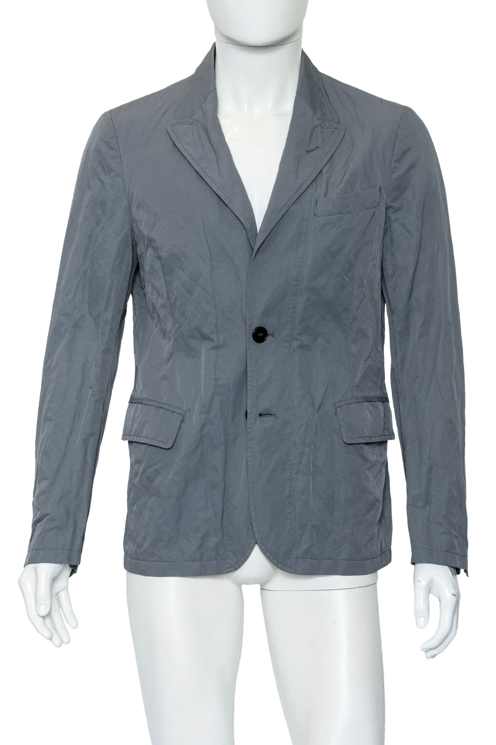 GIORGIO ARMANI - A GREY COTTON BLEND BLAZER