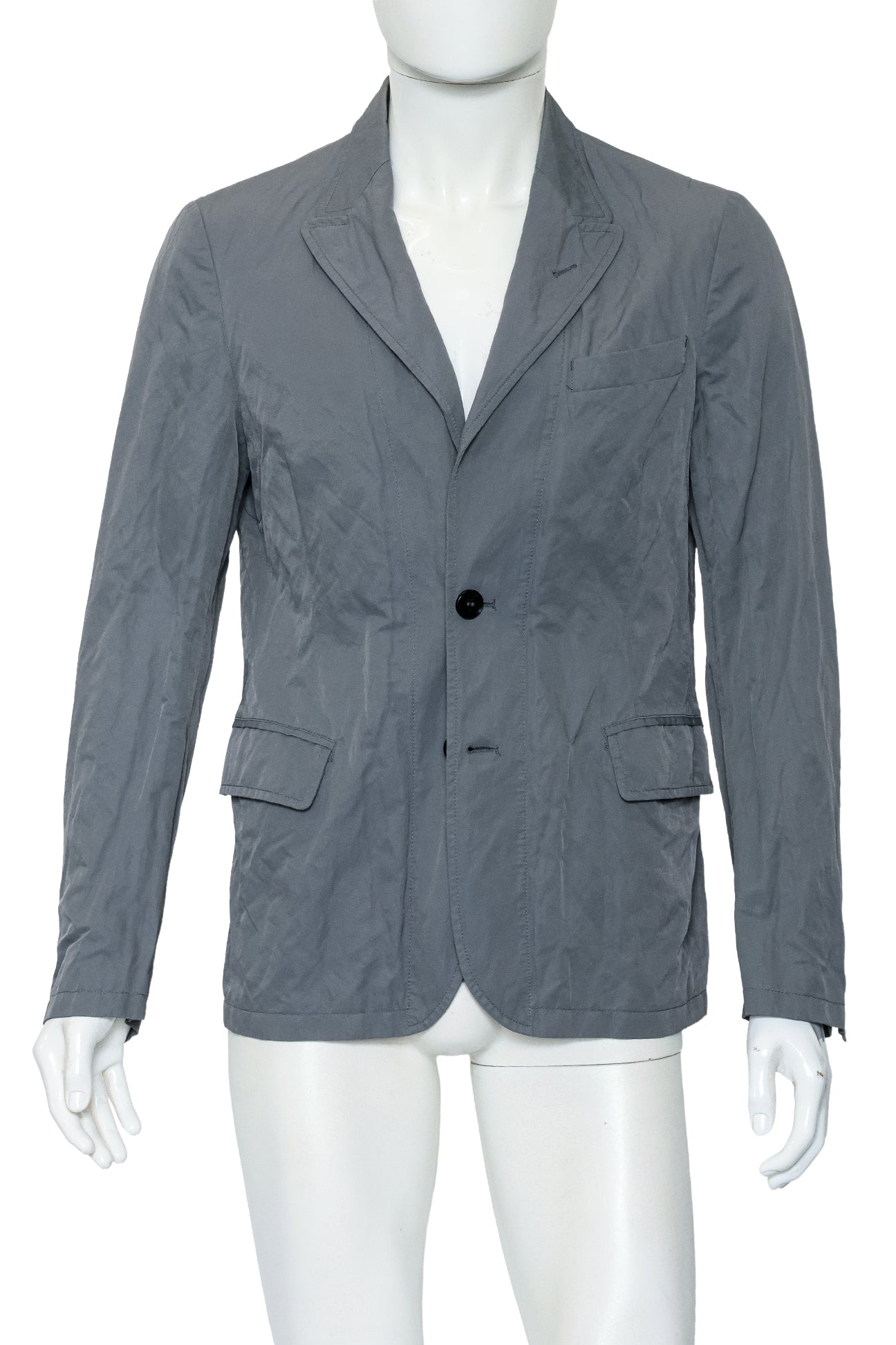 GIORGIO ARMANI - A GREY COTTON BLEND BLAZER