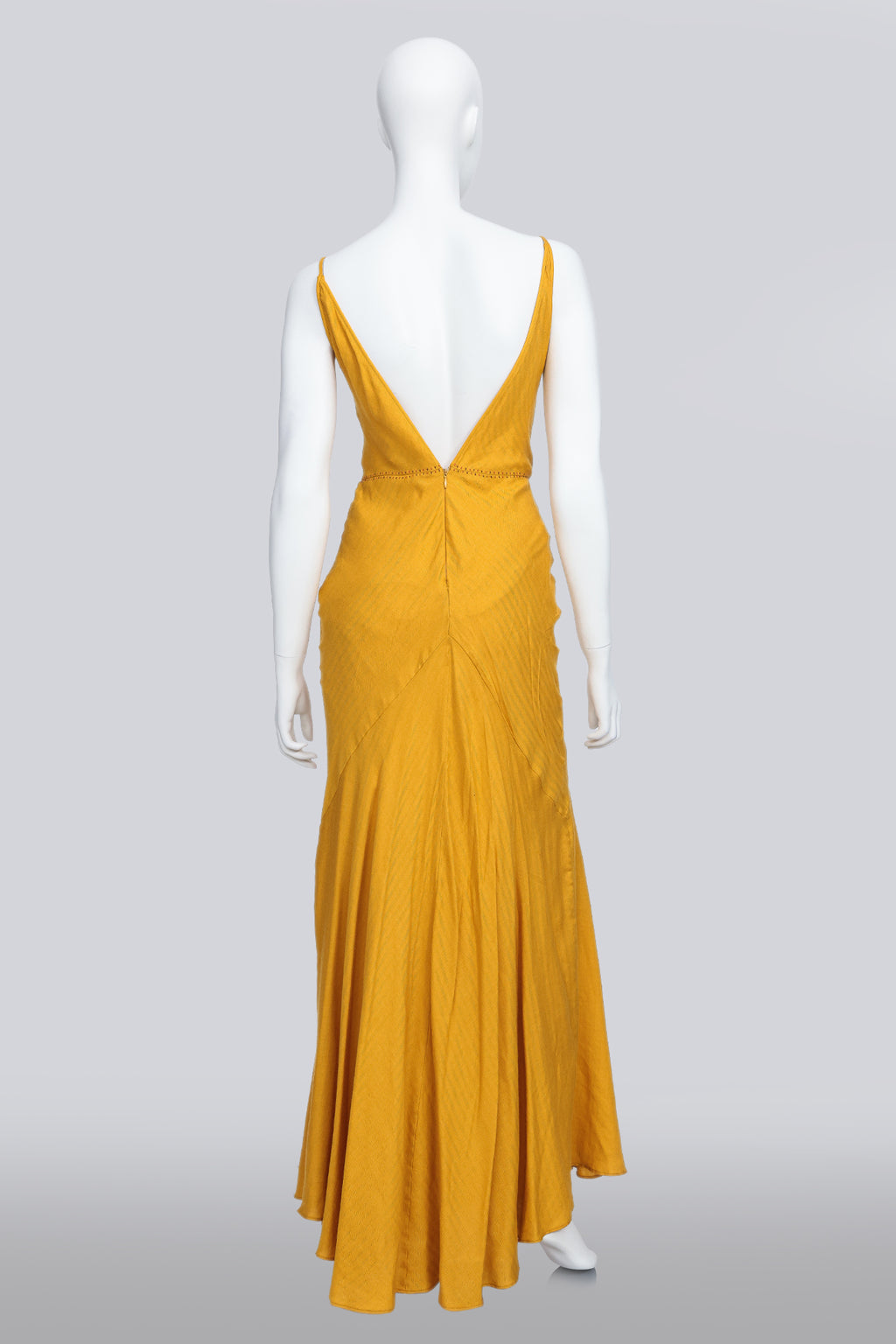 GABRIELA HEART - A YELLOW CASHMERE AND SILK MAXI DRESS