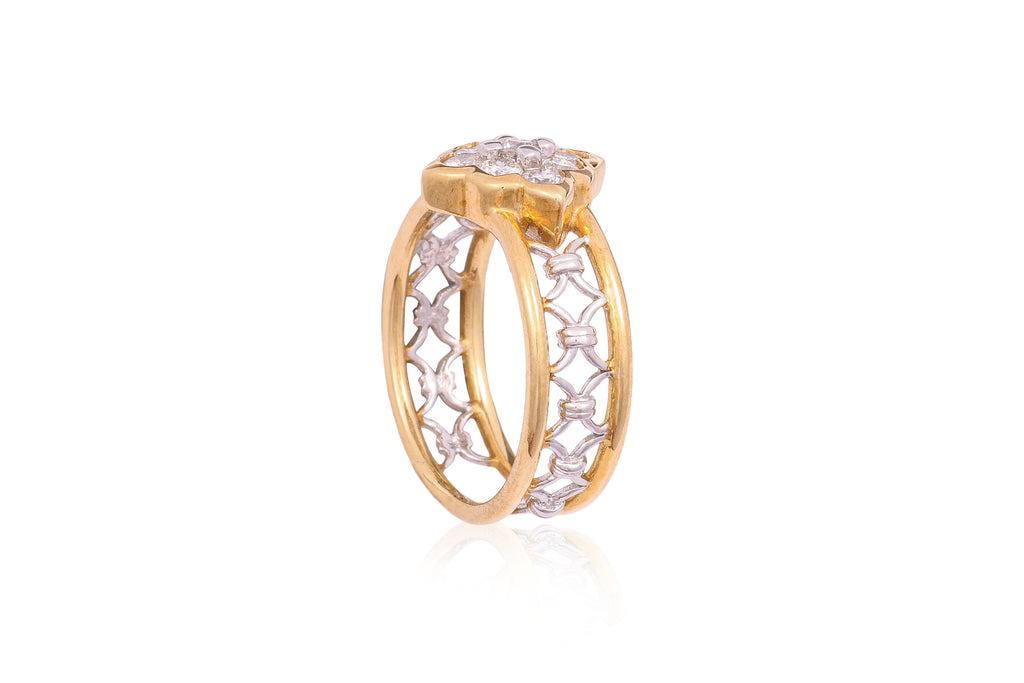 A HIGH KARAT DIAMOND TWO TONE RING