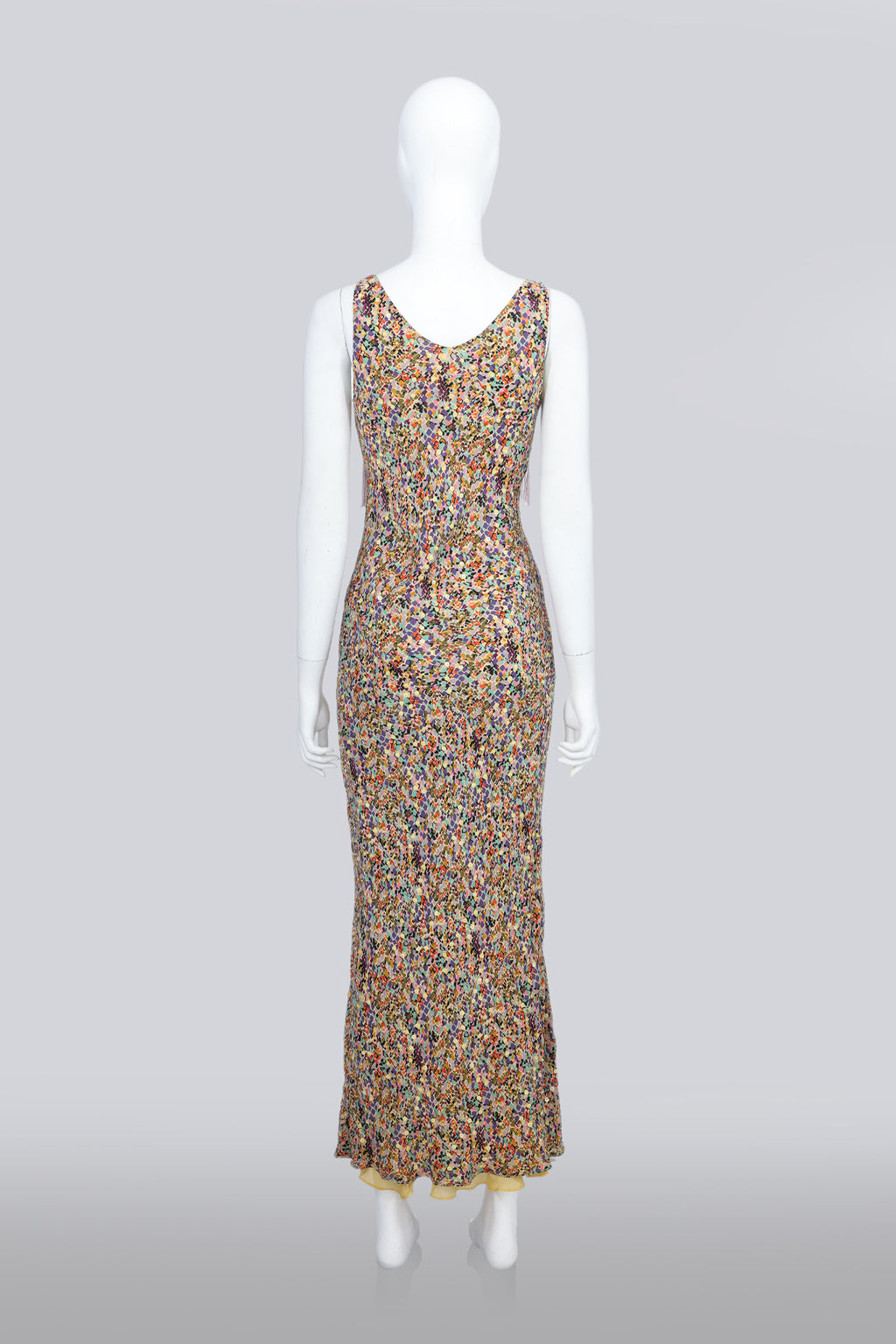 CATHERINE MALANDRINO - A MULTICOLORED MAXI DRESS WITH BEADS
